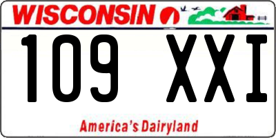 WI license plate 109XXI