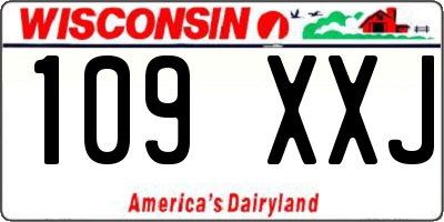 WI license plate 109XXJ