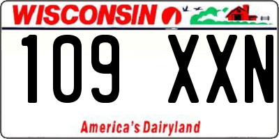 WI license plate 109XXN