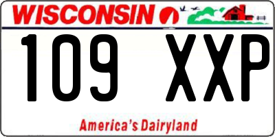 WI license plate 109XXP
