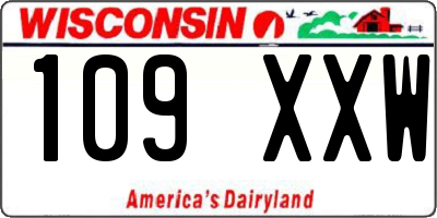 WI license plate 109XXW