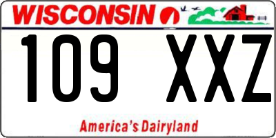 WI license plate 109XXZ