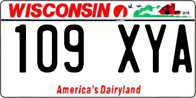 WI license plate 109XYA