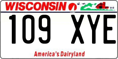 WI license plate 109XYE