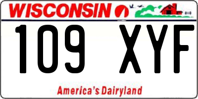 WI license plate 109XYF
