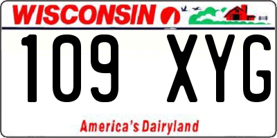 WI license plate 109XYG