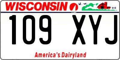 WI license plate 109XYJ