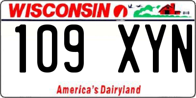 WI license plate 109XYN