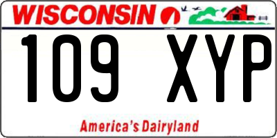 WI license plate 109XYP