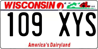 WI license plate 109XYS