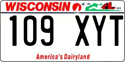 WI license plate 109XYT