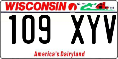 WI license plate 109XYV