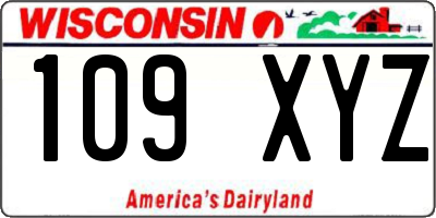 WI license plate 109XYZ