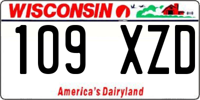 WI license plate 109XZD