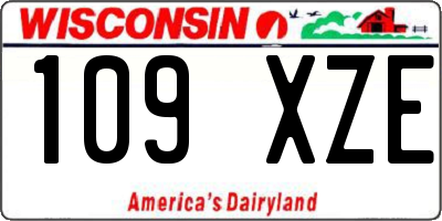 WI license plate 109XZE