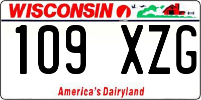 WI license plate 109XZG