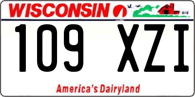WI license plate 109XZI