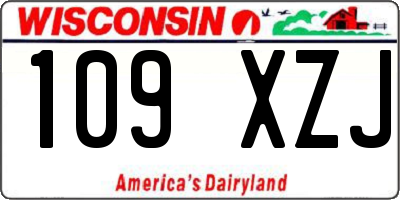 WI license plate 109XZJ