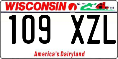 WI license plate 109XZL