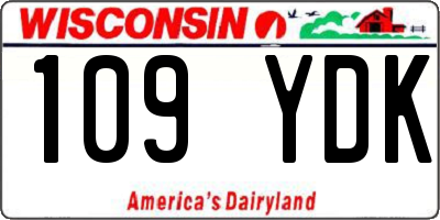 WI license plate 109YDK