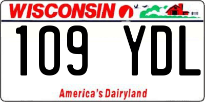 WI license plate 109YDL