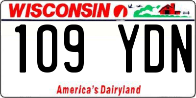 WI license plate 109YDN
