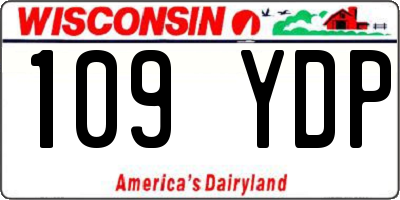 WI license plate 109YDP