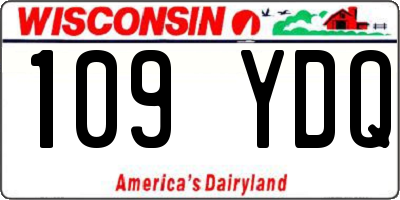 WI license plate 109YDQ