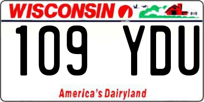 WI license plate 109YDU