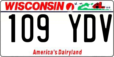 WI license plate 109YDV