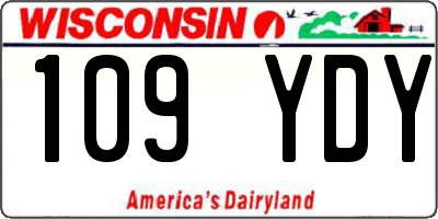 WI license plate 109YDY