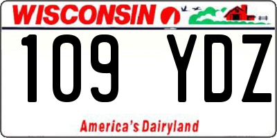 WI license plate 109YDZ