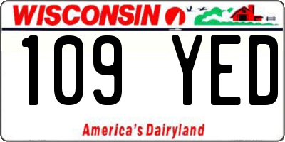 WI license plate 109YED