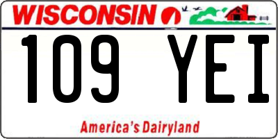 WI license plate 109YEI