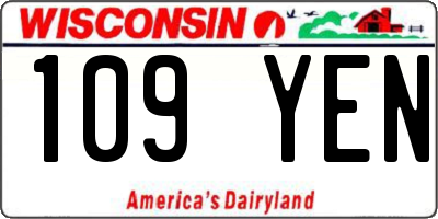 WI license plate 109YEN