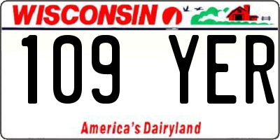 WI license plate 109YER
