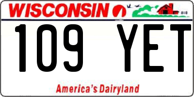 WI license plate 109YET