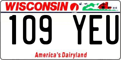 WI license plate 109YEU