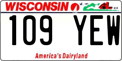WI license plate 109YEW