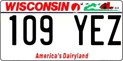 WI license plate 109YEZ