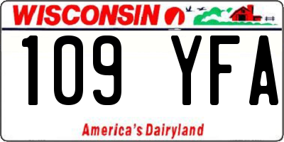 WI license plate 109YFA