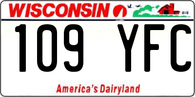 WI license plate 109YFC