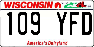 WI license plate 109YFD