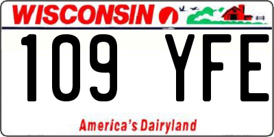 WI license plate 109YFE