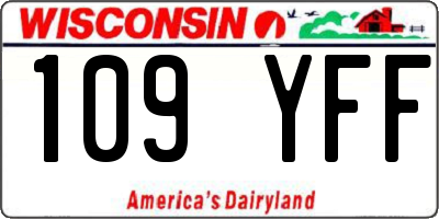WI license plate 109YFF