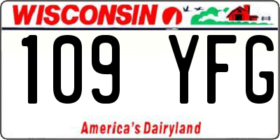 WI license plate 109YFG