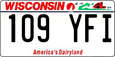WI license plate 109YFI