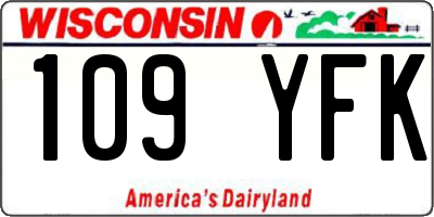 WI license plate 109YFK