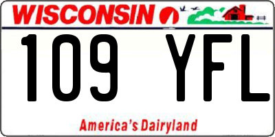 WI license plate 109YFL