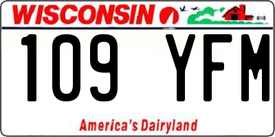WI license plate 109YFM
